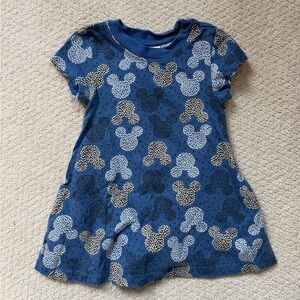 Hanna Andersson Blue and White Mickey Mouse Patterned Dress